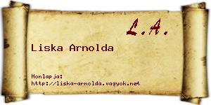 Liska Arnolda névjegykártya